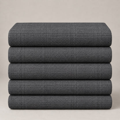 JCL-090  - 6-Charcoal Grey Glen Check Trouser Fabric view 5