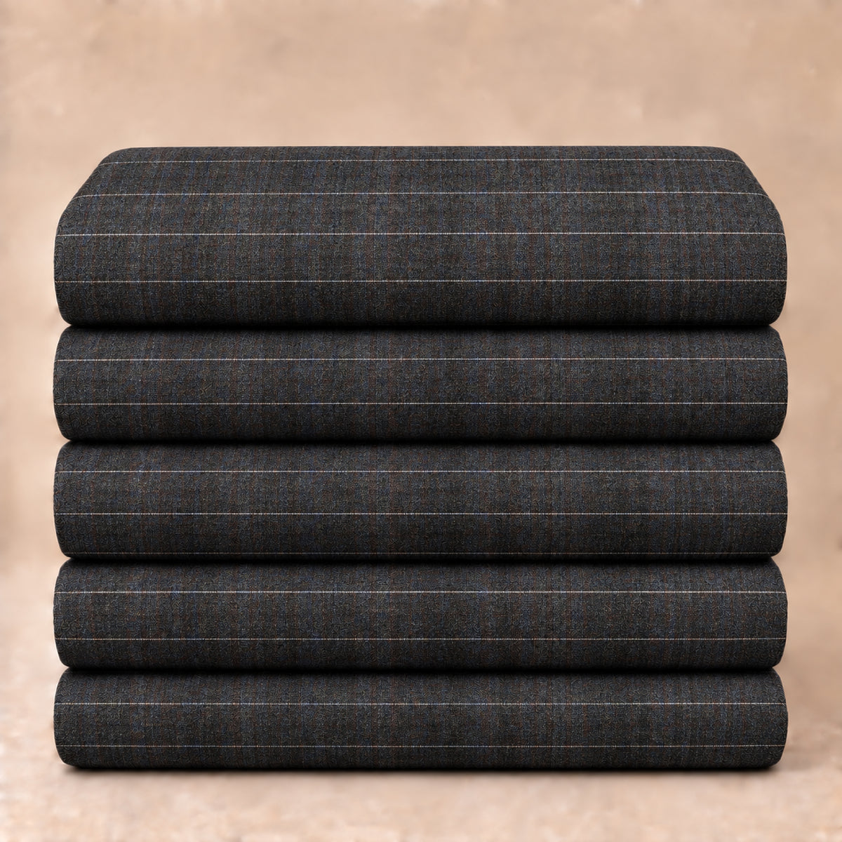 02505 - 2-Charcoal Brown Pinstripe Trouser Fabric view 5
