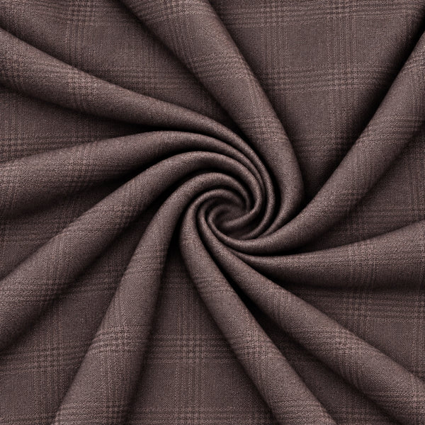 Cocoa Brown Subtle Check Trouser Fabric