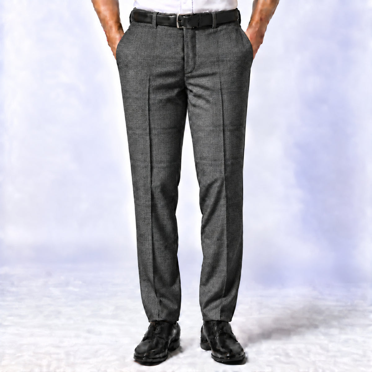 SPD-995 - 4-Charcoal Windowpane Trouser Fabric view 4