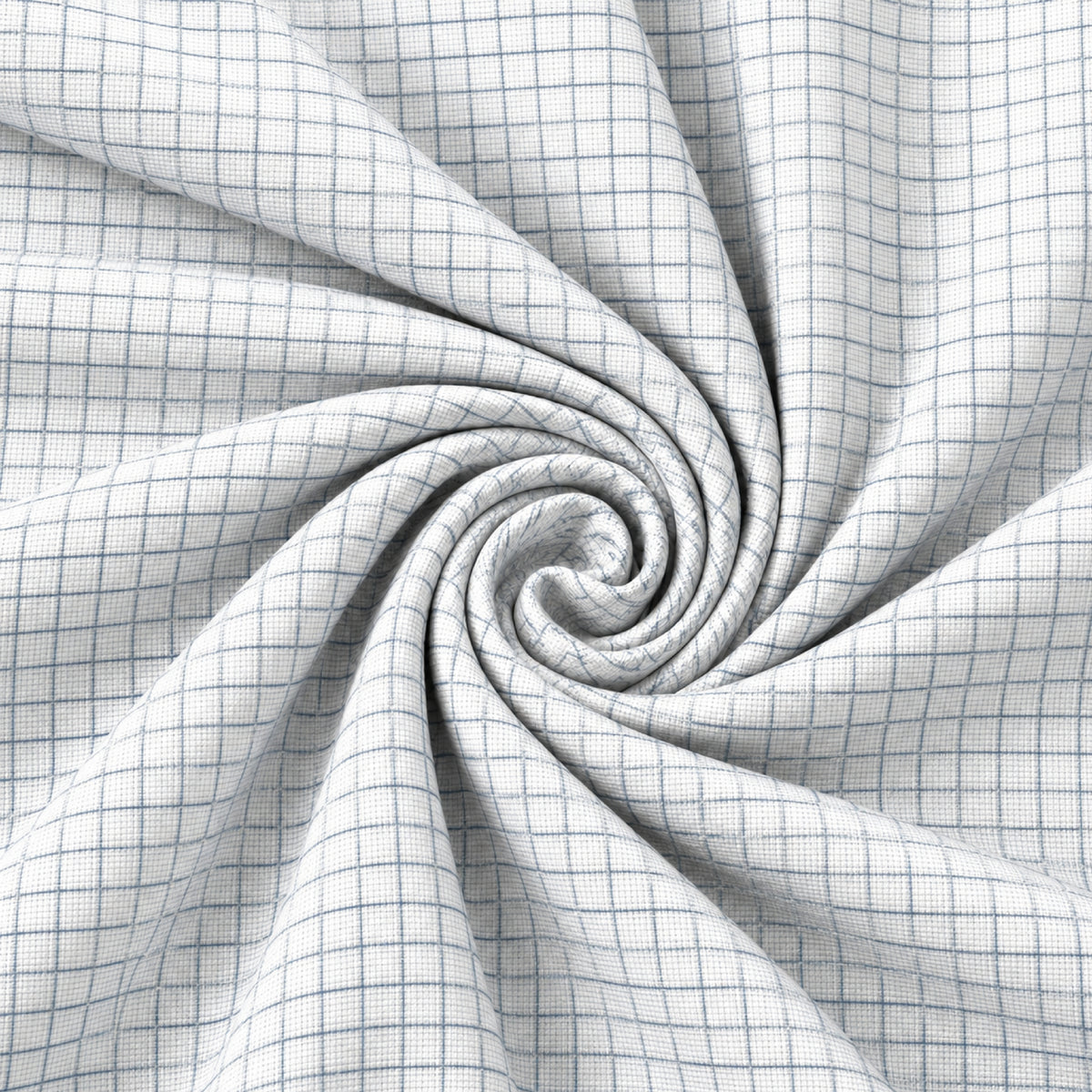 SPD/SH-697 - 2-White & Blue Fine Check Shirt Fabric view 2