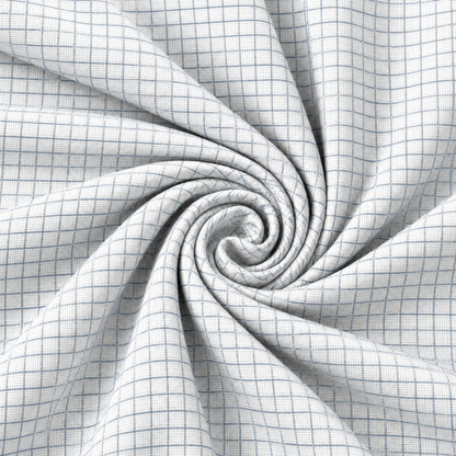 SPD/SH-697 - 2-White & Blue Fine Check Shirt Fabric view 2