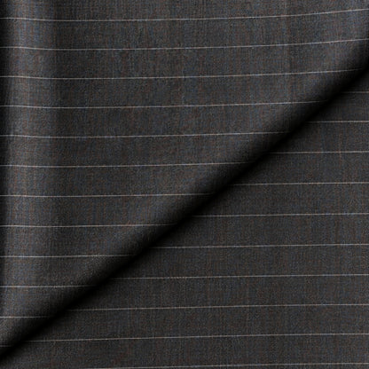 02505 - 2-Charcoal Brown Pinstripe Trouser Fabric view 4