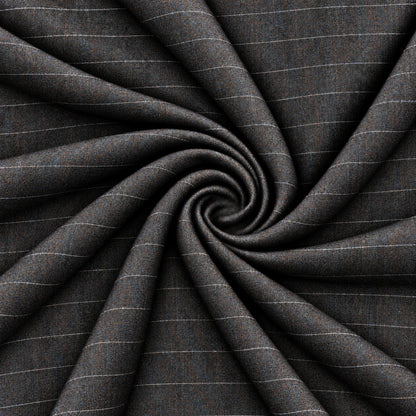 02505 - 2-Charcoal Brown Pinstripe Trouser Fabric view 2