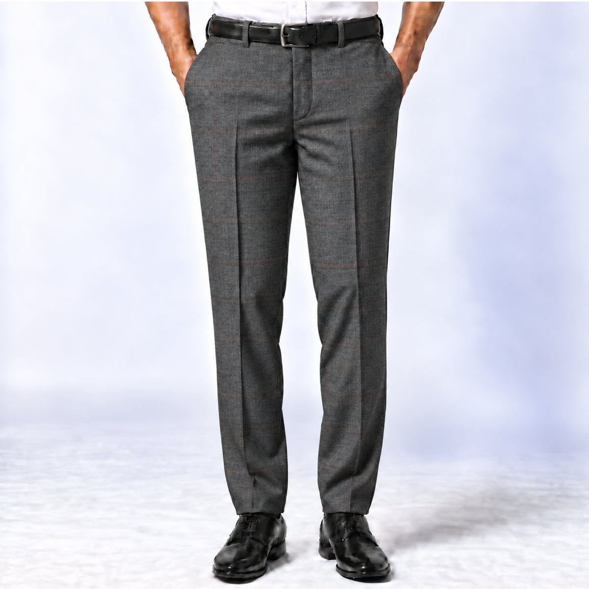 02393 - 2-Charcoal Grey Check Trouser Fabric view 1