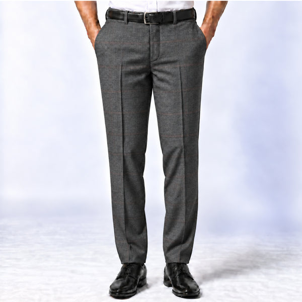 Charcoal Grey Check Trouser Fabric
