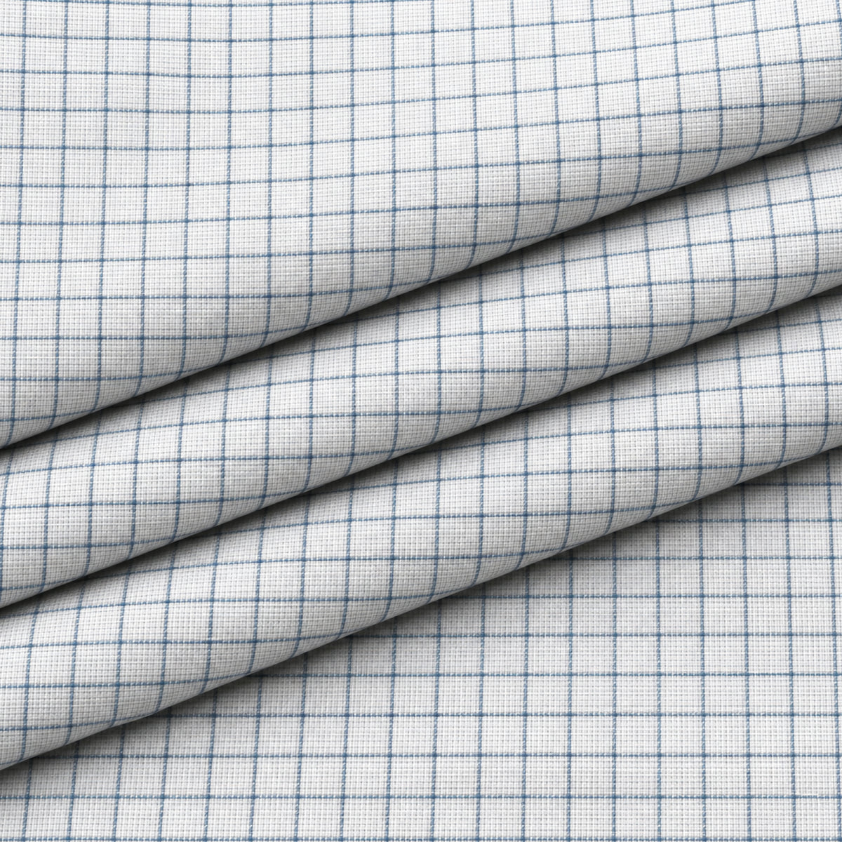 SPD/SH-697 - 2-White & Blue Fine Check Shirt Fabric view 3