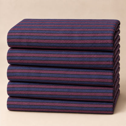 SPD/SH-691 - 1-Navy Blue & Maroon Stripe Shirt Fabric view 5