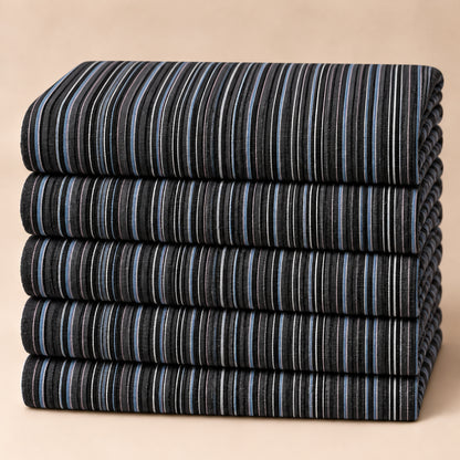 SPD/SH-692 - s -Black & Blue Multi-Stripe Shirt Fabric view 5