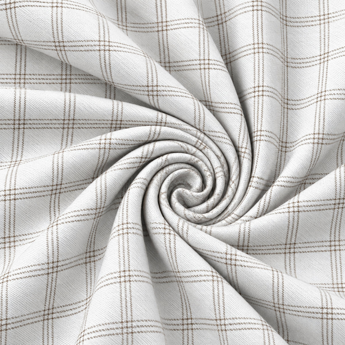 SPD/SH-704 - 1 -White & Beige Check Shirt Fabric view 2