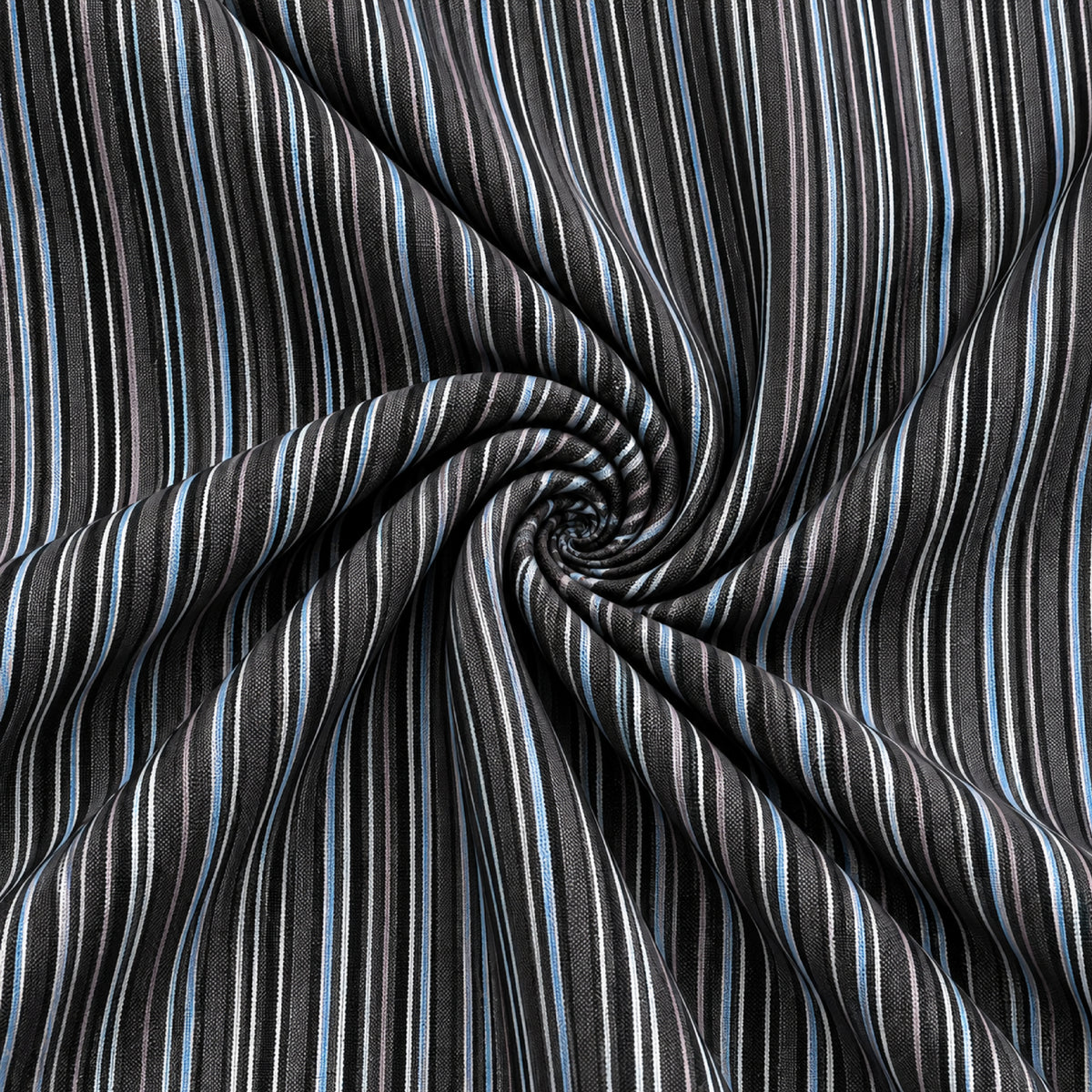 SPD/SH-692 - s -Black & Blue Multi-Stripe Shirt Fabric view 2