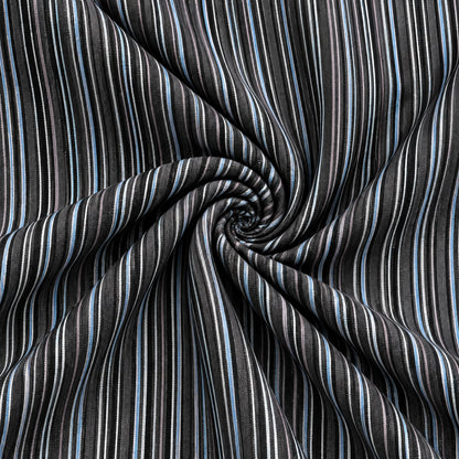 SPD/SH-692 - s -Black & Blue Multi-Stripe Shirt Fabric view 2