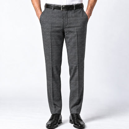 SPD-FS-270 - 2-**Charcoal Pinstripe Trouser Fabric view 1