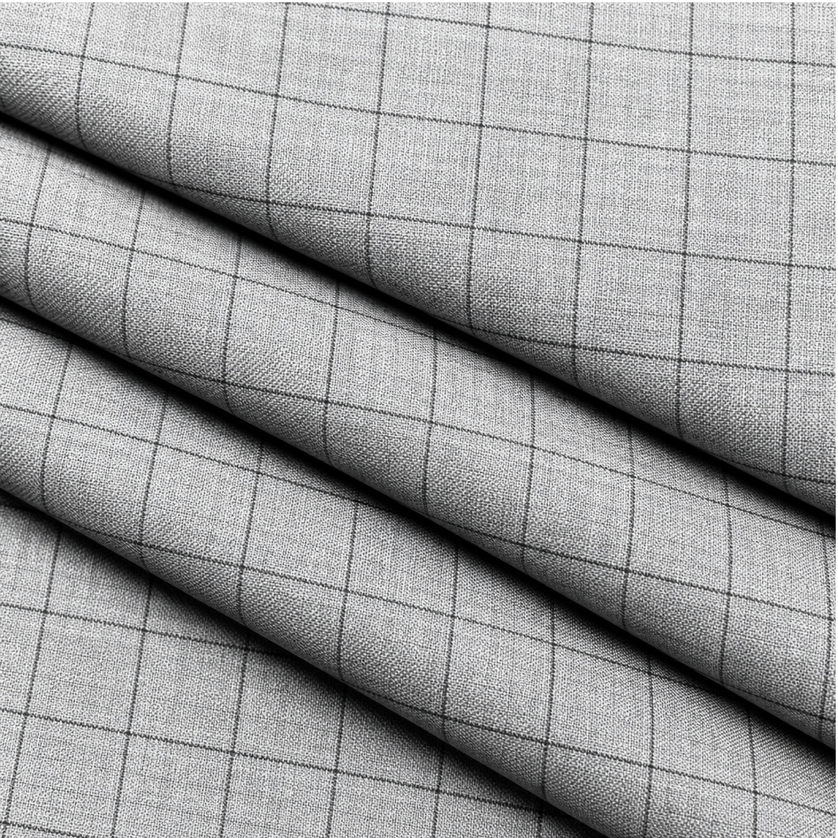 02521 - 1-Light Grey Windowpane Check Trouser Fabric view 3