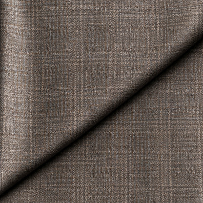 02473 - 2-Mocha Brown Subtle Check Trouser Fabric view 4