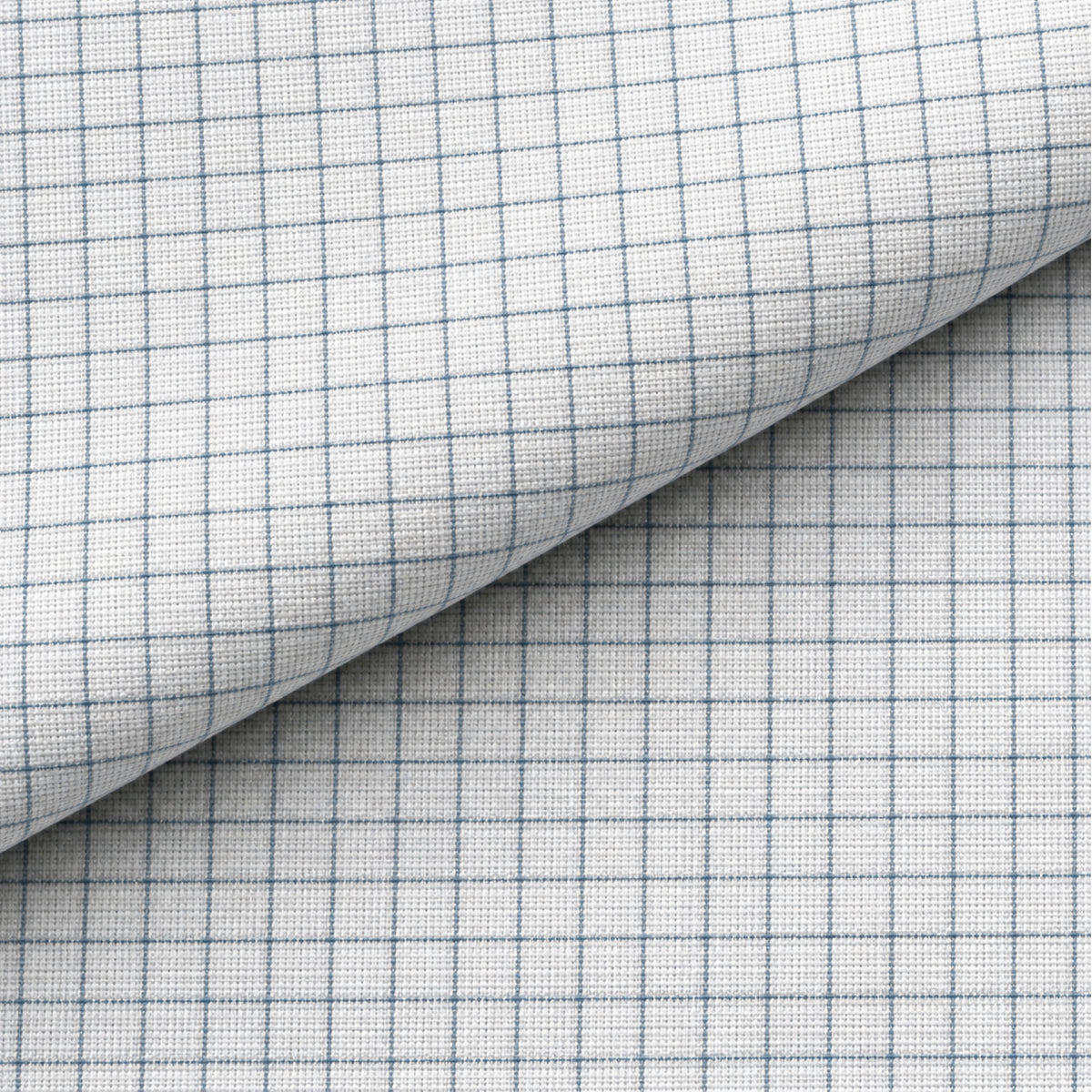 SPD/SH-697 - 2-White & Blue Fine Check Shirt Fabric view 4