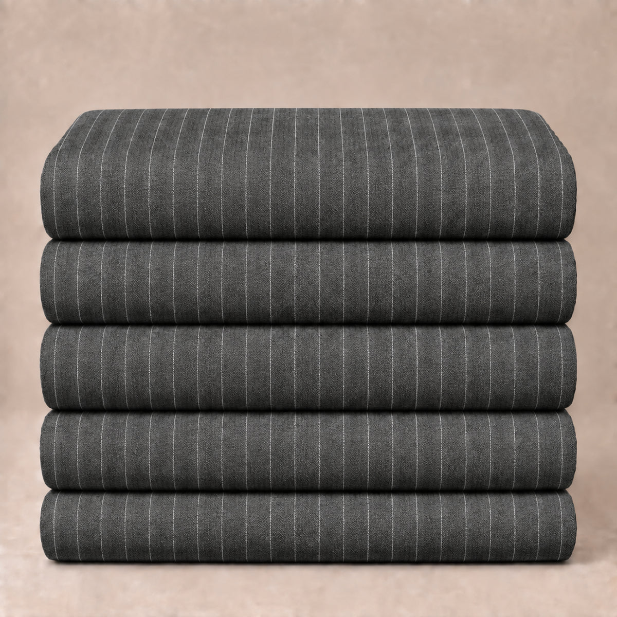 JCL-271 - 3-Charcoal Grey Bold Pinstripe Trouser Fabric view 5