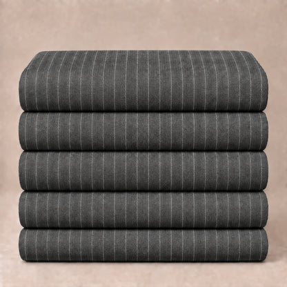 JCL-271 - 3-Charcoal Grey Bold Pinstripe Trouser Fabric view 5