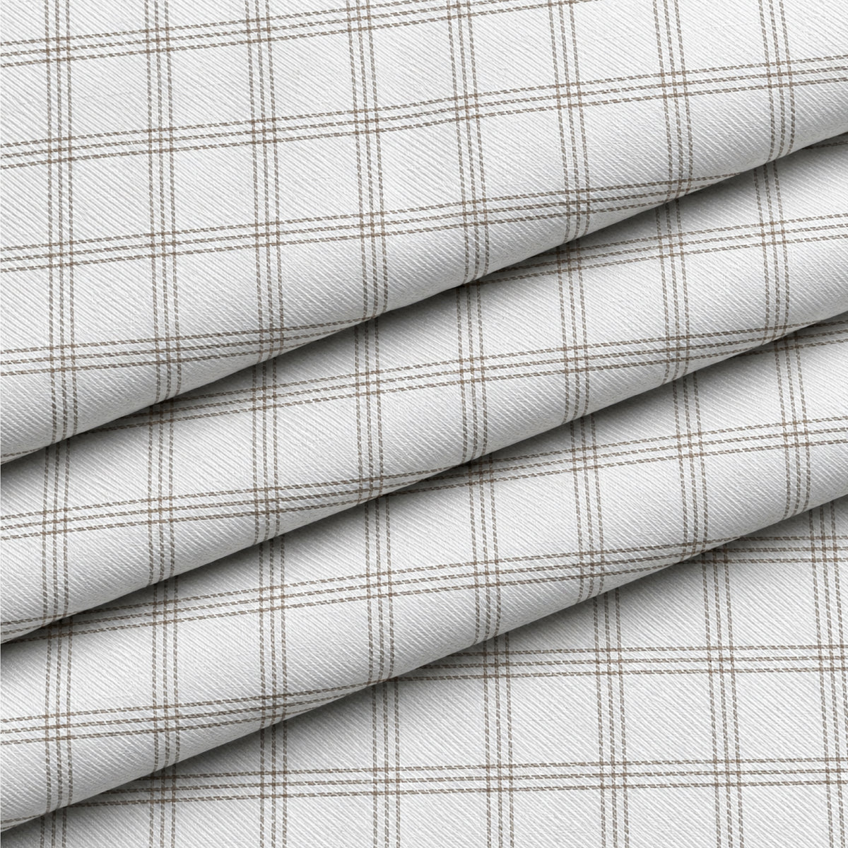 SPD/SH-704 - 1 -White & Beige Check Shirt Fabric view 3