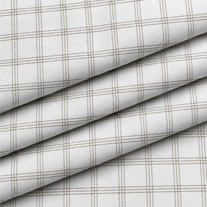 SPD/SH-704 - 1 -White & Beige Check Shirt Fabric view 3