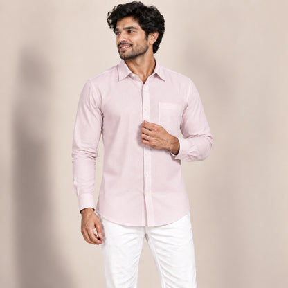 SPD/SH-652 - 4-Light Blush Pink Textured Shirt Fabric view 1