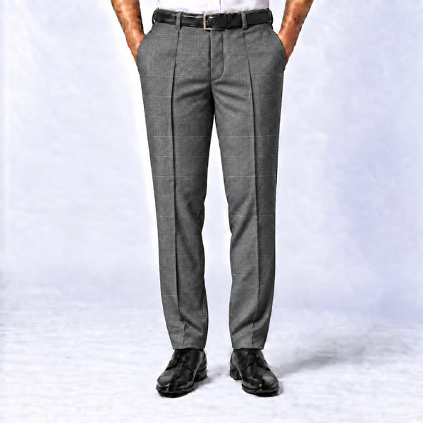 Ash Grey Checked Trouser