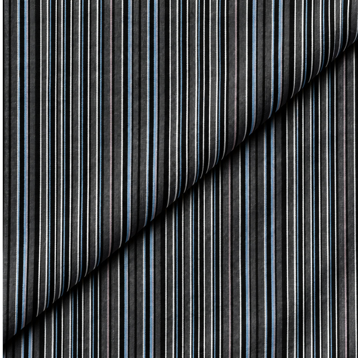SPD/SH-692 - s -Black & Blue Multi-Stripe Shirt Fabric view 4
