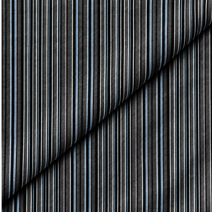 SPD/SH-692 - s -Black & Blue Multi-Stripe Shirt Fabric view 4