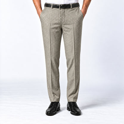 JCL-231 - 1-Sand Beige Pinstripe Trouser Fabric view 1