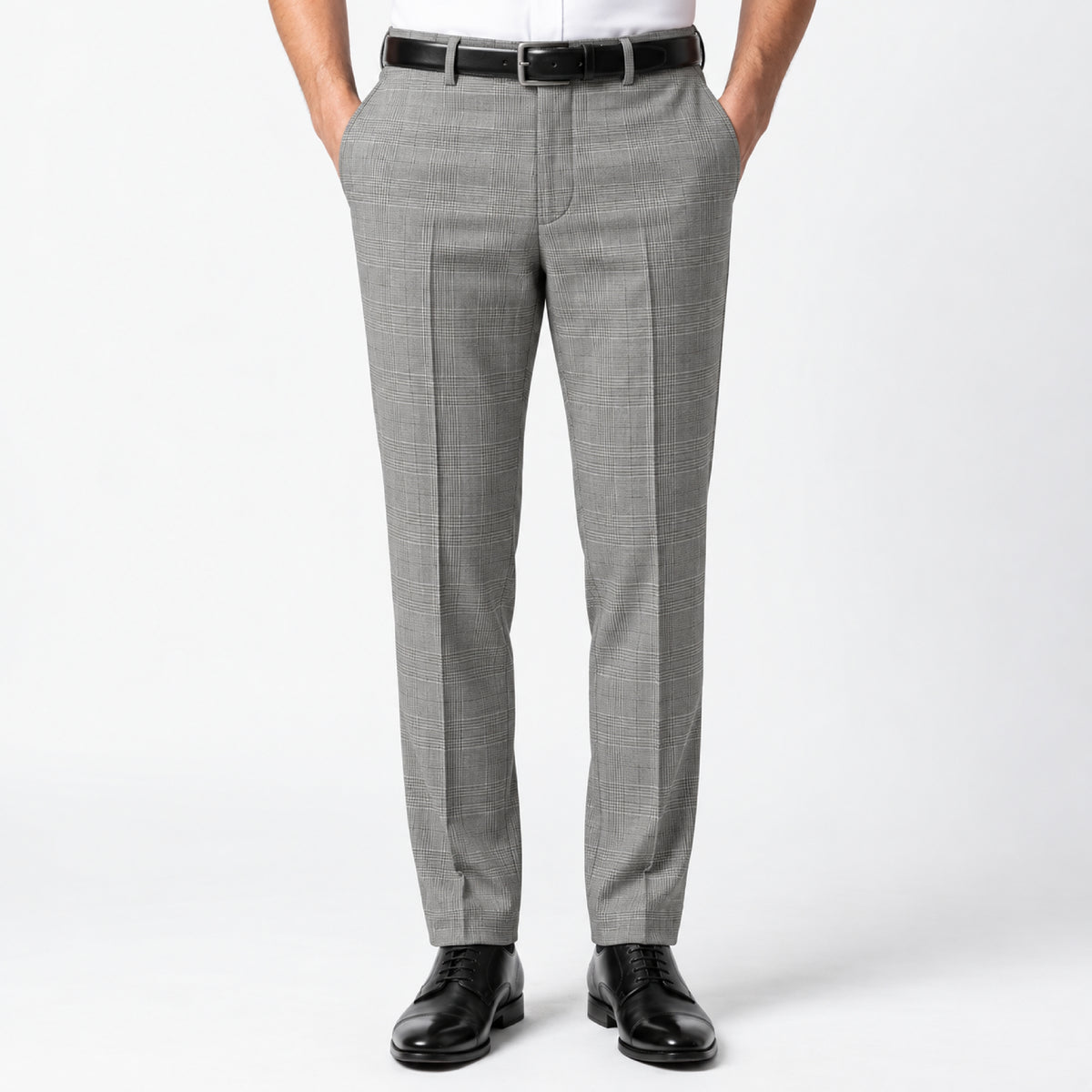 JCL -217 - 1-Light Grey Glen Check Trouser Fabric view 1