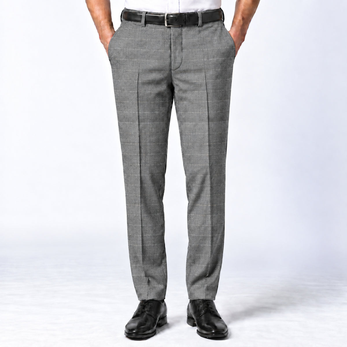JCL-281 - 1-Silver Grey Textured Trouser Fabric view 1