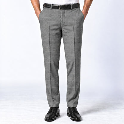 JCL-281 - 1-Silver Grey Textured Trouser Fabric view 1