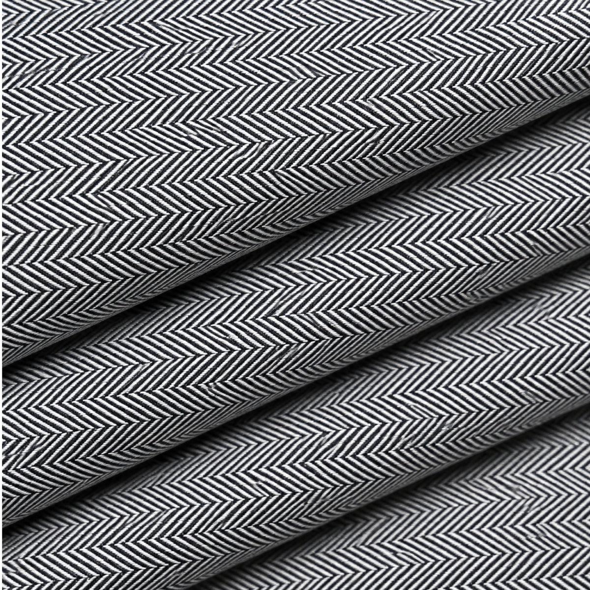 SPD/SH-657-Black & White Herringbone Shirt Fabric view 3