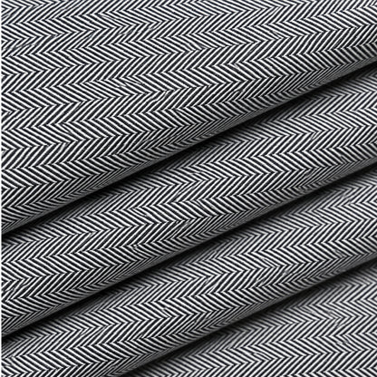 SPD/SH-657-Black & White Herringbone Shirt Fabric view 3
