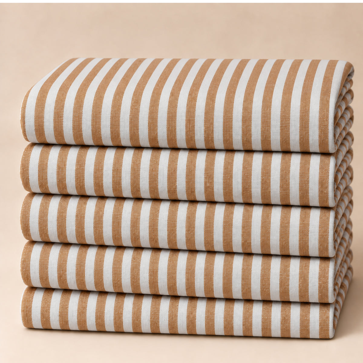 SPD/SH-662 - 2-Brown & White Vertical Stripe Shirt Fabric view 5