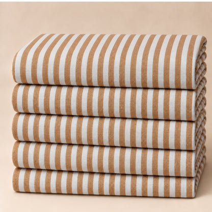 SPD/SH-662 - 2-Brown & White Vertical Stripe Shirt Fabric view 5