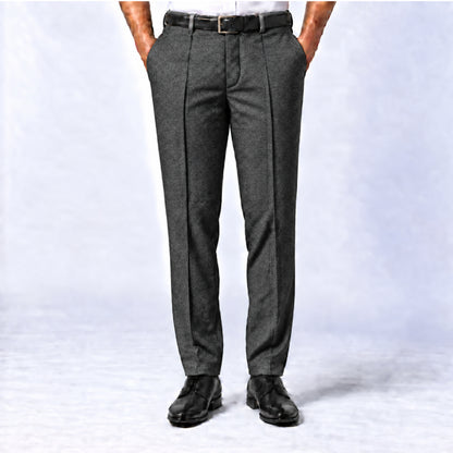 02414 - 2 -Charcoal Black Textured Trouser Fabric view 1