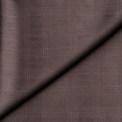 JCL-296 - 3-Cocoa Brown Subtle Check Trouser Fabric view 4