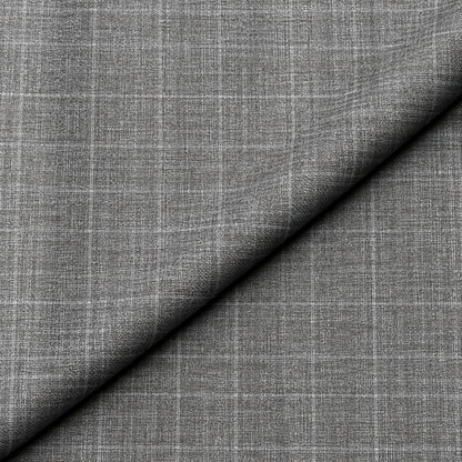 JCL-291 - 1 -Ash Grey Textured Check Trouser Fabric view 4