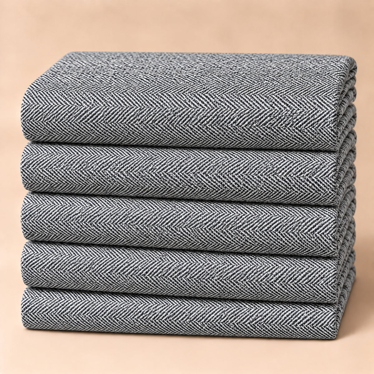 SPD/SH-657-Black & White Herringbone Shirt Fabric view 5