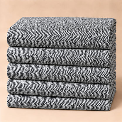 SPD/SH-657-Black & White Herringbone Shirt Fabric view 5