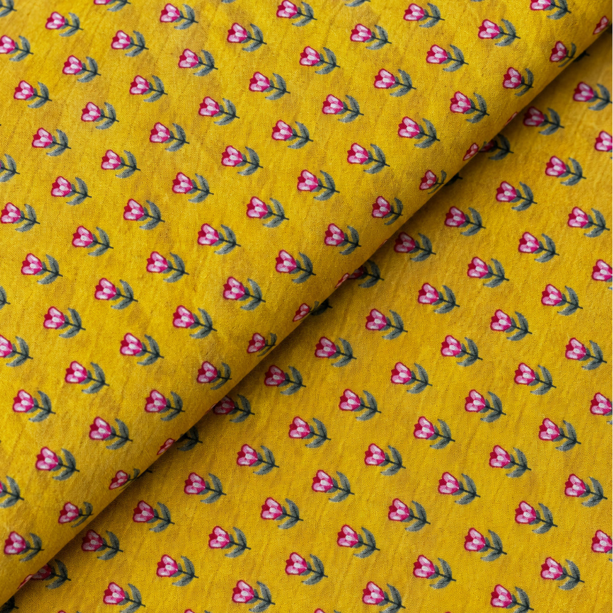 Mustard Mini Motif Kurta Fabric - view 2