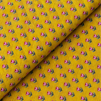 Mustard Mini Motif Kurta Fabric - view 2