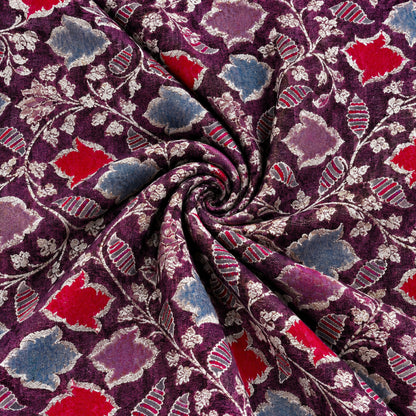 Plum Heritage Patchwork Kurta Fabric - view 3