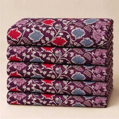 Plum Heritage Patchwork Kurta Fabric - view 4