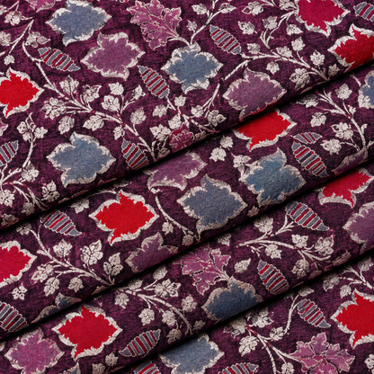 Plum Heritage Patchwork Kurta Fabric - view 5