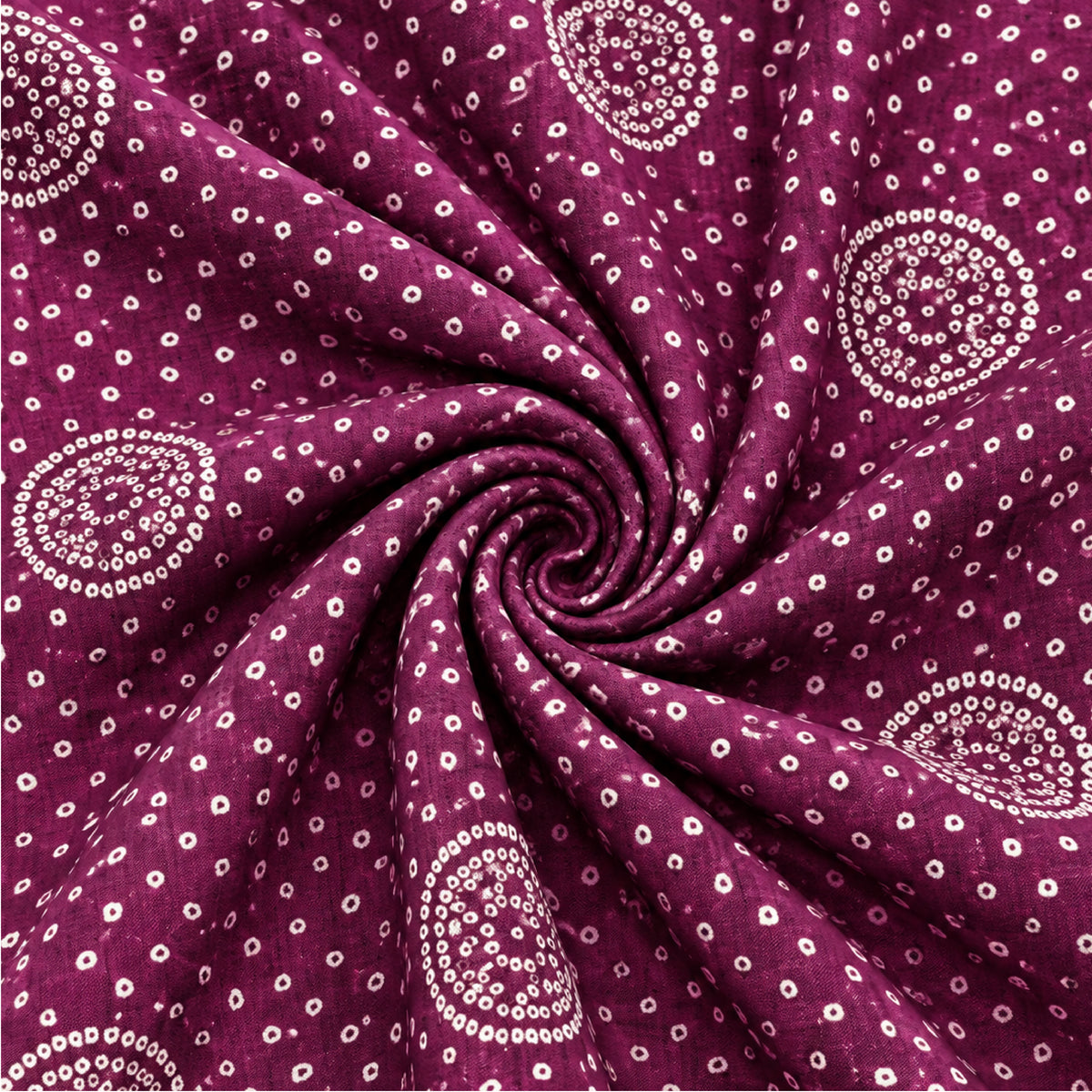 Wine Bandhani Circle Kurta Fabric - view 3