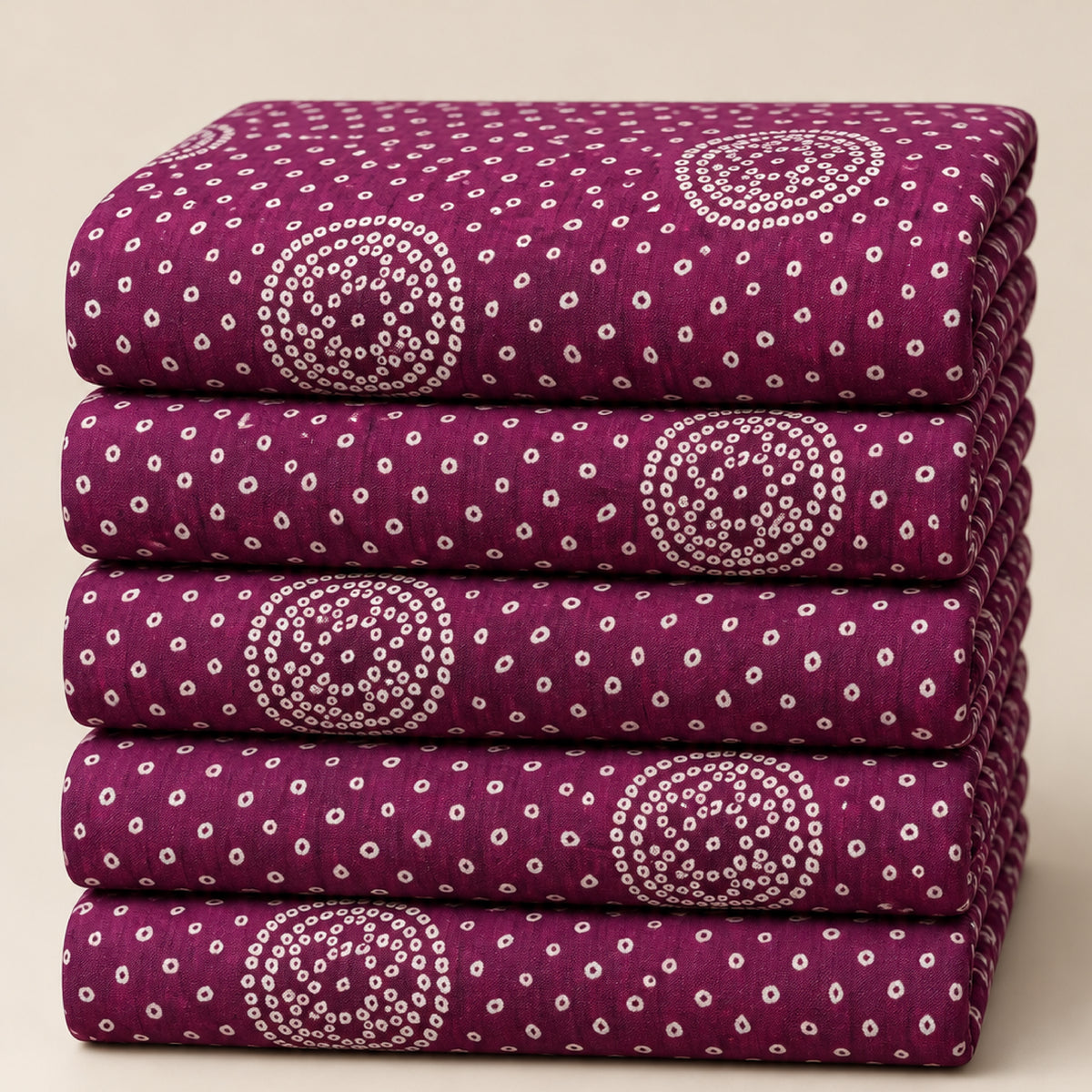 Wine Bandhani Circle Kurta Fabric - view 4