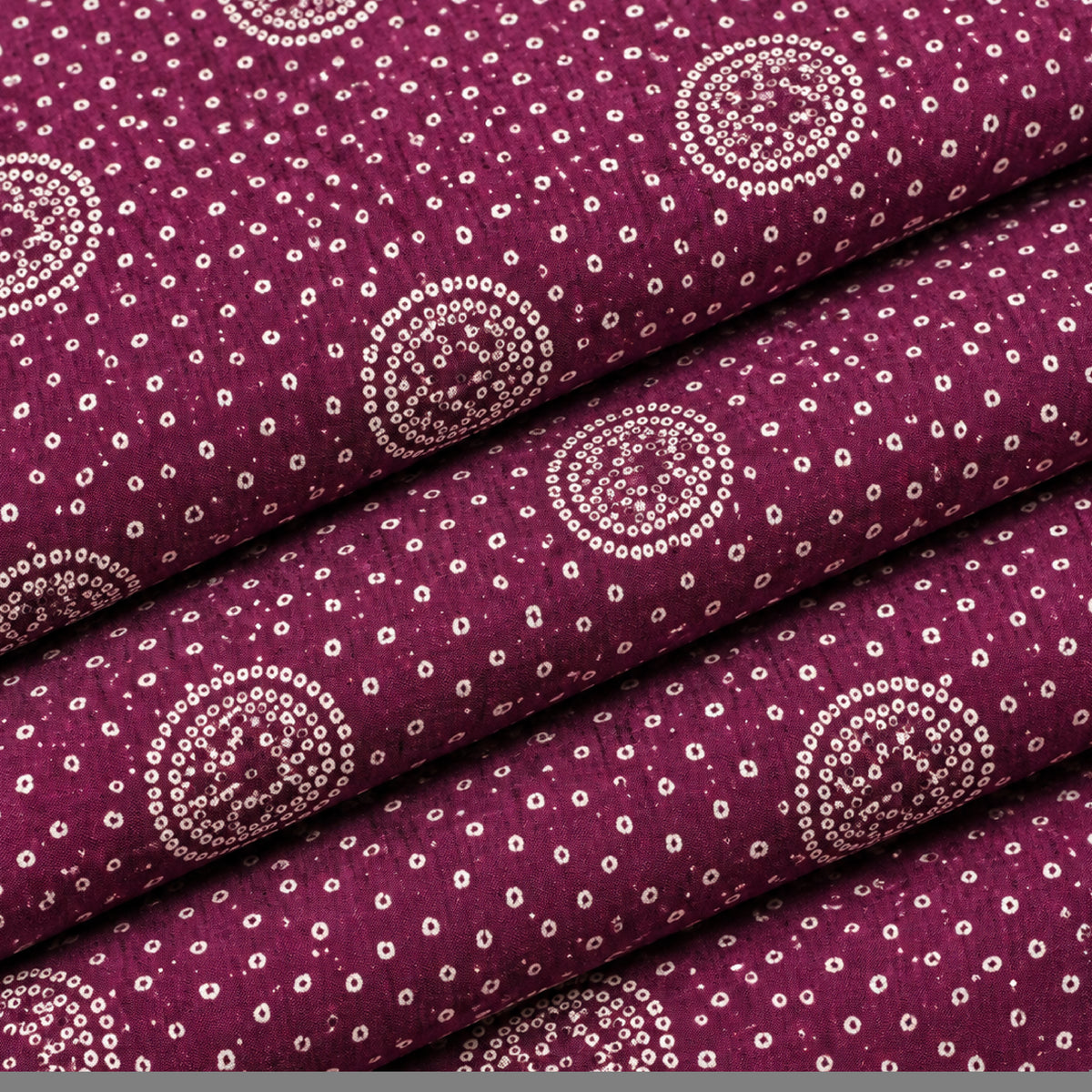 Wine Bandhani Circle Kurta Fabric - view 5
