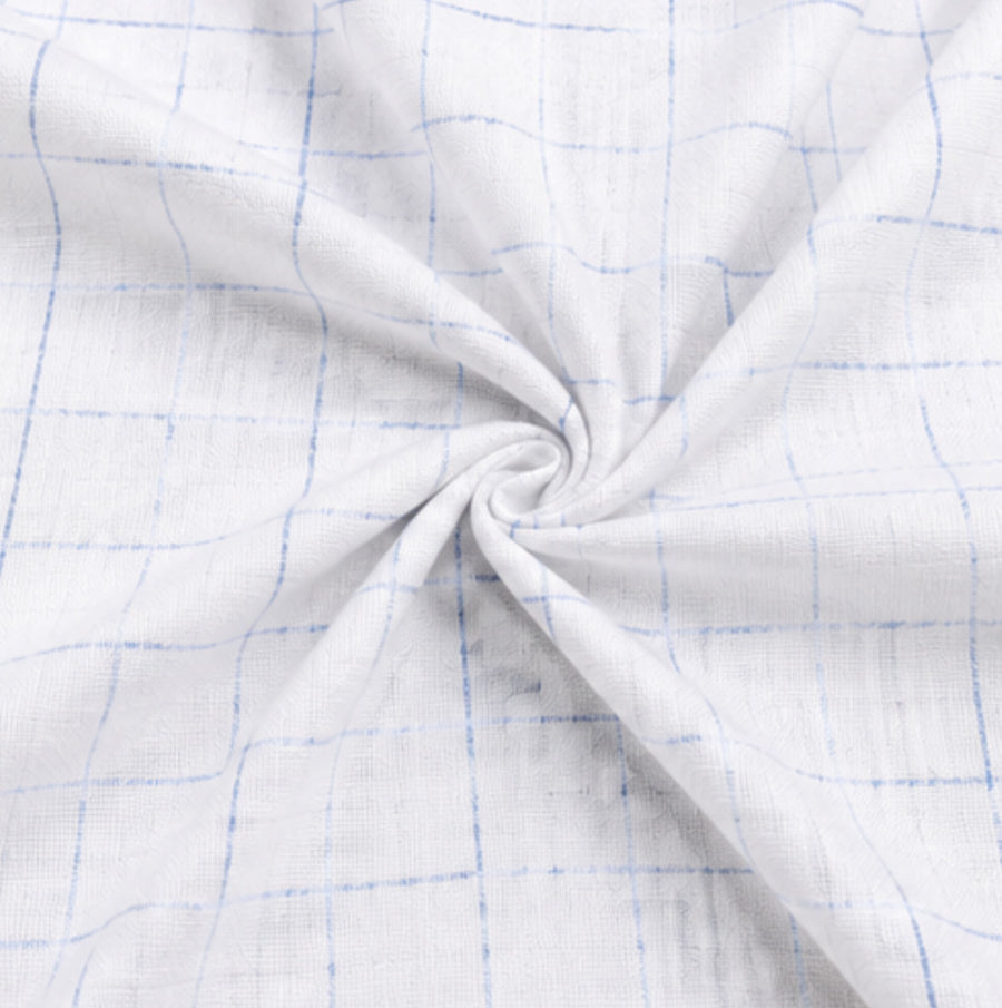 White line linen shirt cotton fabric - featured image